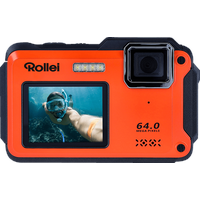 Rollei Sportsline 64 Selfie Unterwasserkamera Orange, k.A. opt. Zoom, 2.8 cm Rückseite, 2 Vorderseite