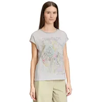 Cartoon Rundhals-Shirt mit Placement Patch Cream/Rosé | 40