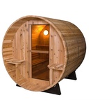 Sauna mit Vorraum Gartensauna Fasssauna Außensauna Saunafass Zedernholz 6 Pers.