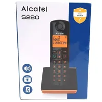 Alcatel S280 SOLO ORANGE, DECT-Telefon, Kabelloses Mobilteil, Freisprecheinrichtung, 50 Eintragungen, Anrufer-Identifikation, Schwarz, Orange