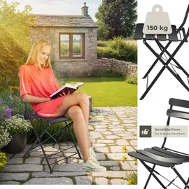 Tectake Bistrotisch-Set Frieda für 2 Personen schwarz