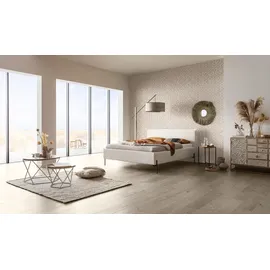 Hasena Polsterbett HASENA "Nora", weiß (weiß, boucle ivory), B:159cm H:101cm L:212cm, Betten, Polsterbett, mit trendigem Bouclestoff, Rahmenhöhe von 23 cm und 4 Einlegetiefen