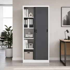 VCM Malivo Aktenschrank 80 x 180 x 40 cm schwarz