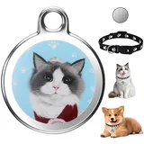 XPJBKC GPS Tracker Katze, Mini Katzen Tracker, Hunde Tracker mit Halsband, Tractive GPS Tracker für Katzen, Wasserdichter Haustier Tracker, Echtzeit-Standortverfolgung von Hunden und Katzen