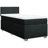 vidaXL Boxspringbett mit Matratze Schwarz 100x200 cm Stoff