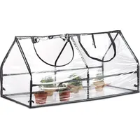 Relaxdays Foliengewächshaus Pvc, Eisen Transparent UV-beständig Wetterfest 60 x 120 x 60 cm 1,7 kg