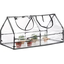 Relaxdays Foliengewächshaus Pvc, Eisen Transparent UV-beständig Wetterfest 60 x 120 x 60 cm 1,7 kg
