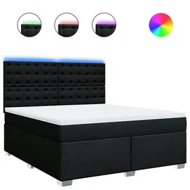 vidaXL Boxspringbett mit Matratze Schwarz 180x200 cm Stoff