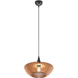 Trio Colino 1-flg. Ø40cm rund Holz natur, Metall schwarz matt