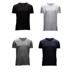 Jack & Jones Herren T-Shirt O-Neck & V-Neck Slim Fit 4er Pack Slim Fit Blau XXL