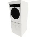 möbelkap Waschmaschinenschrank mit Schublade – Doppeltüriger Überbauschrank in Weiß – 63x162x67 cm – Bad- & Hauswirtschaftsmöbel – für Waschmaschine oder Trockner geeignet