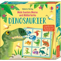 Usborne Publishing Mein buntes Memo und Bilderlotto: Dinosaurier