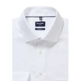 Olymp Businesshemd OLYMP Luxor, modern fit, Herren, Gr. 44, N-Gr, weiß, 100% Baumwolle, Hemden