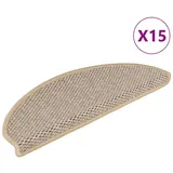 vidaXL Treppenmatten Selbstklebend Sisal 15 Stk. 65x21x4 cm Hellbeige