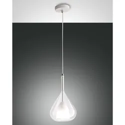 verspielte Pendelleuchte Fabas Luce Lila Tropfenform Glasschirm transparent 3481-40-241