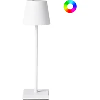 Beliani Kabellose LED Tischlampe VALIRA Metall Weiß