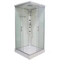 Sanotechnik Komplettdusche Twist 2, BxT: 90x90 cm, Sicherheitsglas, 1-tlg., inkl. Kopf-Regenbrause silberfarben