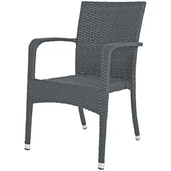 Stapelstuhl GARDEN PLEASURE "LONDON", grau (grau, grau), B:55cm H:87cm T:57cm, Kunststoff, Stühle, 2er Set, auch für die Gastronomie geeignet