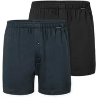 SCHIESSER Boxershorts Singel-Jersey in Schwarz/Dunkelblau - Gr.: XXL