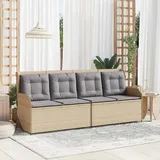Vidaxl Gartenbank Beige Poly-rattan