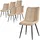 ML-Design Esszimmerstühle 6er Set Hellbraun, mit Stoffbezug, mit Rückenlehne,