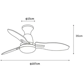 GLOBO LED Deckenventilator 107 cm Braun