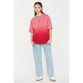 Harlem Soul HARLEM SOUL, Damen, Gr. XXL, blau (glory), Single Jersey, Material: 100% Baumwolle, bedruckt, oversize normal, Rundhals, eingesetzt gerader Abschluss, Shirts Rundhalsshirt, mit Farbverlauf