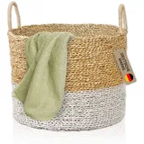 Lycce Wäschebox AUFBEWAHRUNGSKORB Flechtkorb RUND in Gr.3 Seegras Ø 46 cm x 35 cm
