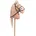 Hobby Sunny Steckenpferd Hellbraun abnehmbare Trense Lange Mähne 40 cm Holzstiel für Hobby Horsing Dressur Parcours