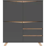 byLIVING Highboard VALENTIN, Breite 120, cm, anthrazit/Artisan Eiche