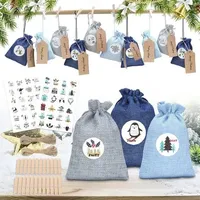 Adventskalender Jutesäckchen Weihnachtsmotiven 24 Stück
