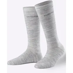 Kniestrümpfe WÄSCHEPUR, Damen, Gr. 2, grau (grau, meliert), 53% Wolle, 46% Polyamid, 1% Elasthan, Socken
