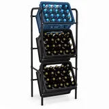BITUXX Lagerregal Metall schwarz 3er