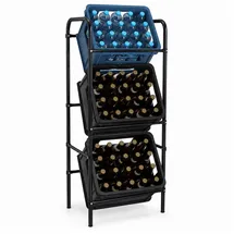 BITUXX Lagerregal Metall schwarz 3er