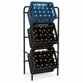 BITUXX Lagerregal Metall schwarz 3er