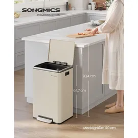 Songmics Mülleimer 50 l Beige