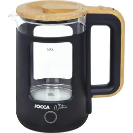 Jocca Wasserkocher 1,8L, Nature-Line Schwarz, 360° Basis, Borosilikatglas,