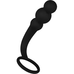 Sinnlicher Analplug mit Hodenring, 14,5 cm, schwarz