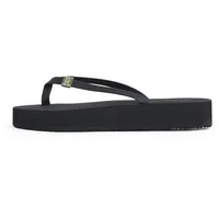 Tommy Hilfiger Damen Flip Flops Elevated Chic Beach Sandal mit Plateau, Schwarz (Black), 38