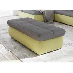 Polsterhocker DOMO COLLECTION "Moric", gelb (gelb, schlamm), B:136cm H:43cm T:64cm, 100% Polyester, Hocker, inklusive Stauraum