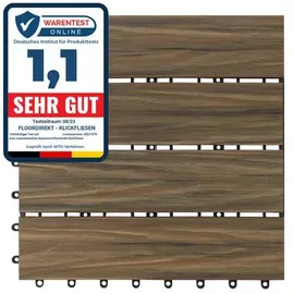 Floordirekt WPC-Terrassenfliese 30 x 30 cm braun