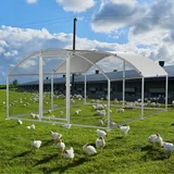 Wolketon Freilaufgehege 3 X 4x 2m Mit Sonnendach Und Verzinkten Gitterstäben, Außengehege Als Voliere Hühnerstall Oder Hasenstall, Kleintiergehege Mit Riegel