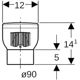 Geberit Belüftungsventil GRB90, für Silent-PP und Silent-Pro D 90mm, D1 106mm, ID 75mm