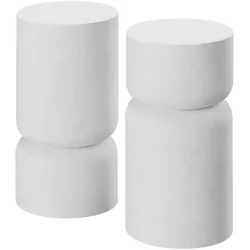TecTake GmbH 2er Set Beistelltisch Amine, Chubby-Design