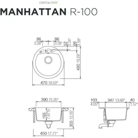 Schock Manhattan R-100 Unterbau croma + Excenterbetätigung