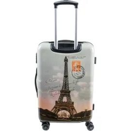 Bowatex Reisekoffer Paris Hartschalentrolley Eifelturm Mittelgroß Rollen Trolley