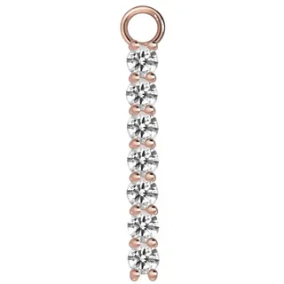 PIERCINGLINE Chirurgenstahl Anhänger für Clicker KRISTALLBALKEN