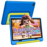 BUFO 10 zoll Android 14 Kinder Octa Core 8GB+64GB 1280 x 800 IPS Wi-Fi 6G Tablet (10", 64 GB, Kids Bumper blau) blau