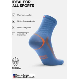 Danish Endurance Quarter Pro Sportsocken 5er Pack Schwarz 39-42