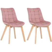 CLP Esszimmerstuhl Passaic Samt pink 2er Set